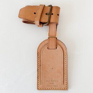 Louis Vuitton Tan Leather Luggage Tag